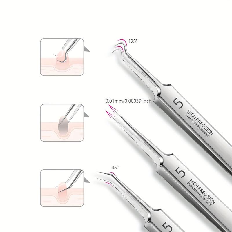 Professional Blackhead Remover Tweezers Precision Pimple Popper Tool Kit
