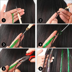 38cm Tinsel Hair Extension Kit 12 Mixed Colors Glitter Hair Accessories