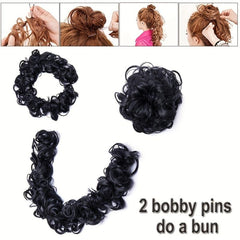 Messy Bun Hair Piece Bun Hair Scrunchie Fluffy Curly Updo DIY Ponytail Hairpiece