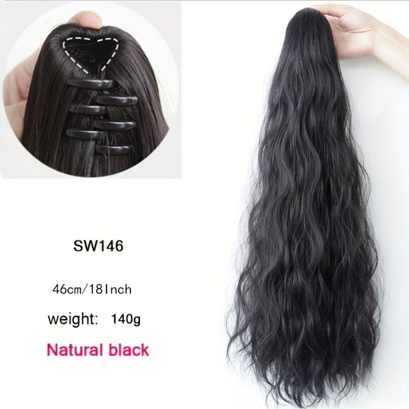 Water Wave Ponytail Extensions Clip In Long Ponytail Hairpieces For Women Girls