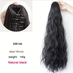 Water Wave Ponytail Extensions Clip In Long Ponytail Hairpieces For Women Girls