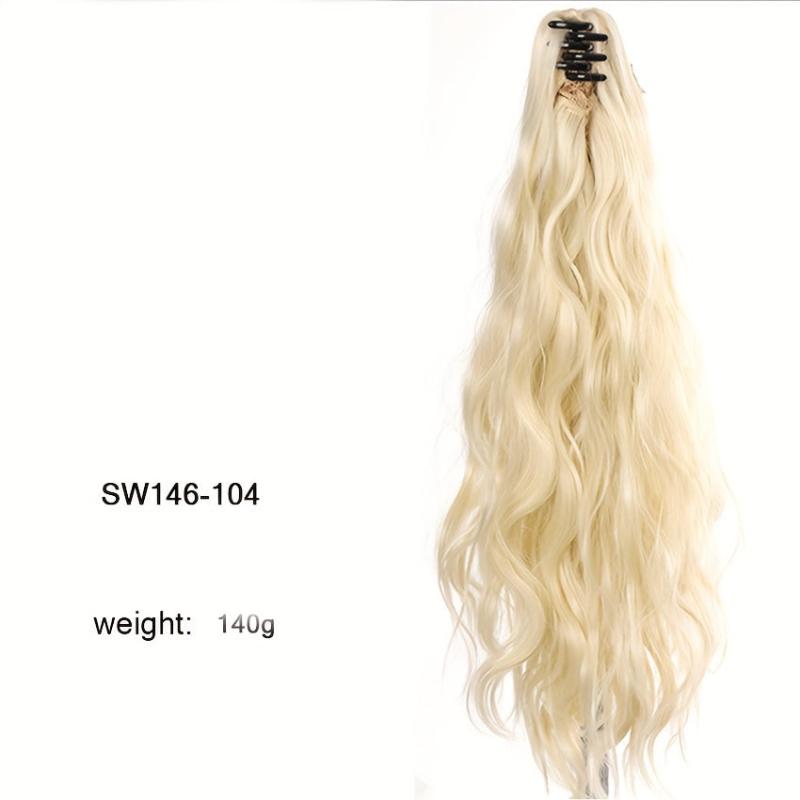 Water Wave Ponytail Extensions Clip In Long Ponytail Hairpieces For Women Girls