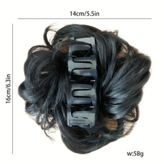 Messy Bun Hair Pieces Curly Clip In Claw Hairpieces Brown