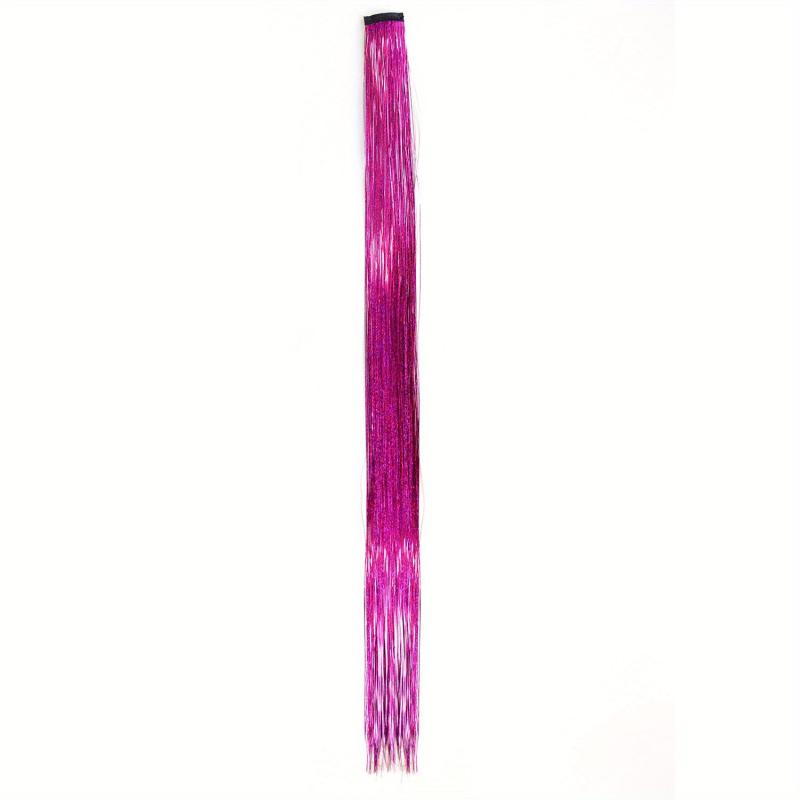 Colorful Glittering Hair Extensions - Laser Straight Tinsel for Halloween