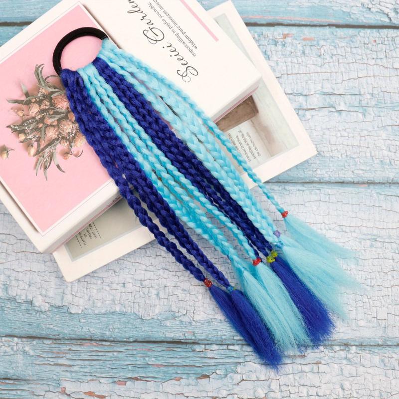 Colorful Braid Ponytail Extensions With Hair Rope - Hair Accessories