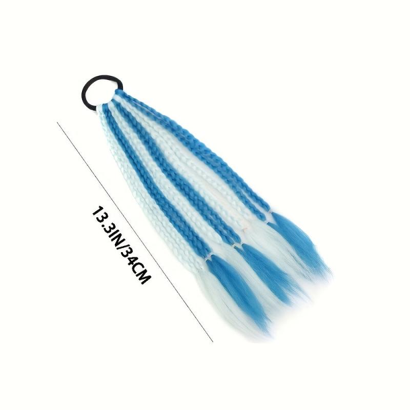 Colorful Braid Ponytail Extensions With Hair Rope - Hair Accessories