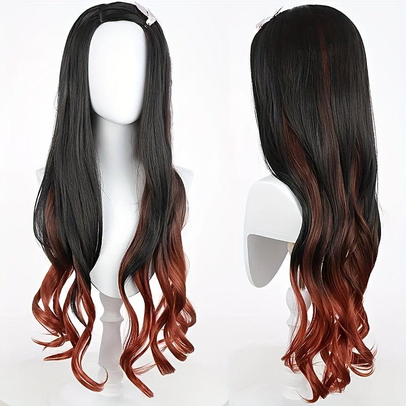 Orange Long Wavy Hair Wig for Cosplay & Halloween