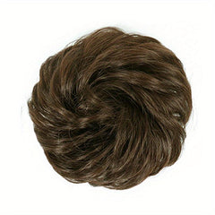 Messy Curly Hair Bun Scrunchie Extension Dark Brown