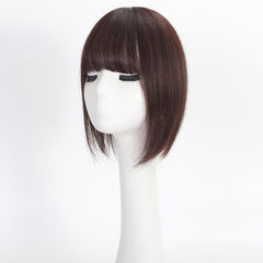 8-12 Inch Human Hair Topper Clip In Hair Piece for Women with Thinning Hair