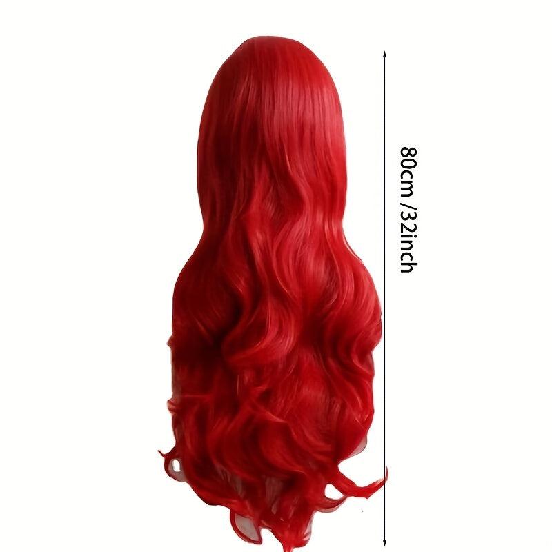 Synthetic Long Hair Wavy Wig With Bangs Cosplay Wigs Women Purple