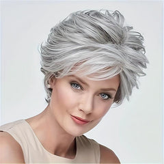 Short Golden Bob Wig With Bangs 30cm Natural Synthetic Heat Resistant