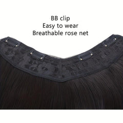 Long Straight Hair Pieces Synthetic Clip In Hair Extensions Natural Look