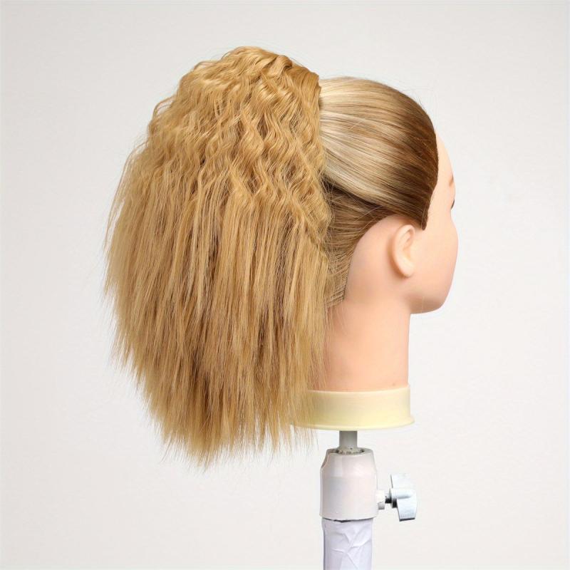 Ombre Kinky Curly Wave Ponytail Extension 30 48 Cm Short Corn Wave Drawstring