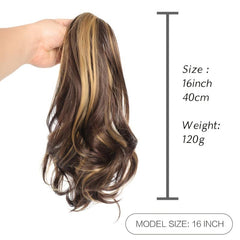 Claw Ponytail Medium Long Curly Wavy Ponytail Extensions