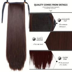 Straight Pony Tail Hair Wig Bundle False Hair Clip Hairpiece for Women