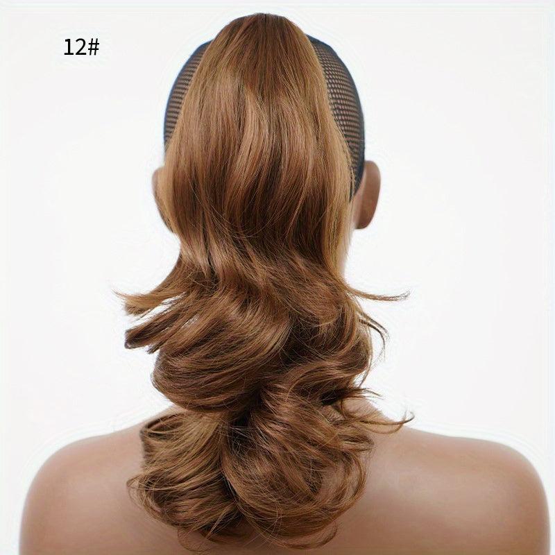 Curly Wavy Ponytail Extensions Synthetic Clip In Hair Natural Look