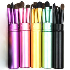 5PCS Mini Eye Makeup Brushes Set Travel Portable Cosmetic Brush Kit