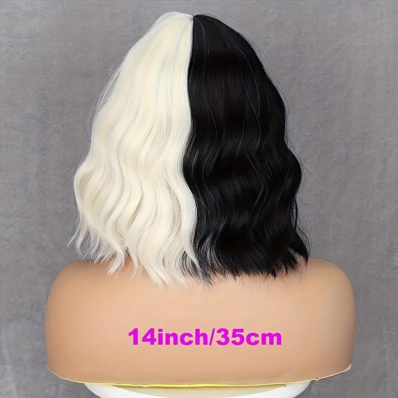 Two Tone Women's Curly Bob Wig With Bangs