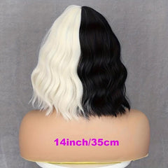 Two Tone Women's Curly Bob Wig With Bangs