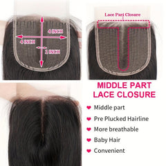 Brazilian Body Wave T 4x4 Lace Closure Middle Part