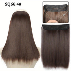 Long Straight Hair Extensions Invisible Wire Adjustable Size