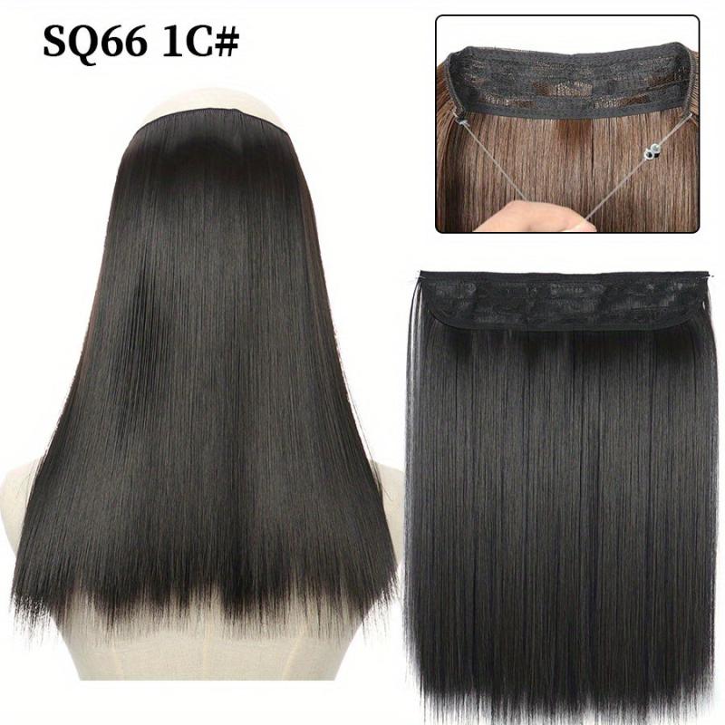 Long Straight Hair Extensions Invisible Wire Adjustable Size