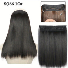 Long Straight Hair Extensions Invisible Wire Adjustable Size