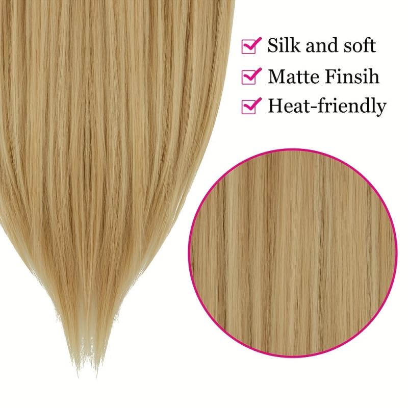 Long Straight Hair Extensions Invisible Wire Adjustable Size