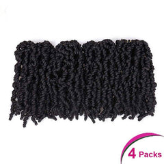 4Packs 10inch Pretwisted Spring Twist Crochet Hair Extension Short Curly Braids