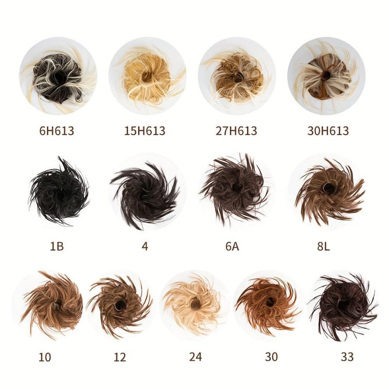 Short Curly Hair Bun Elastic Donut Scrunchie Chignon Bun