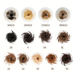 Short Curly Hair Bun Elastic Donut Scrunchie Chignon Bun