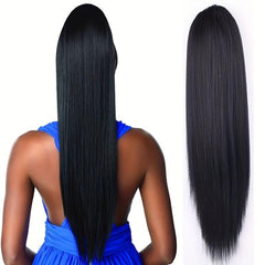 Long Straight Ponytail Hair Extensions Synthetic Hair Natural Look for Daily Use