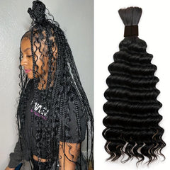 Brazilian Virgin Human Hair Bulk For Micro Braids Wet And Wavy