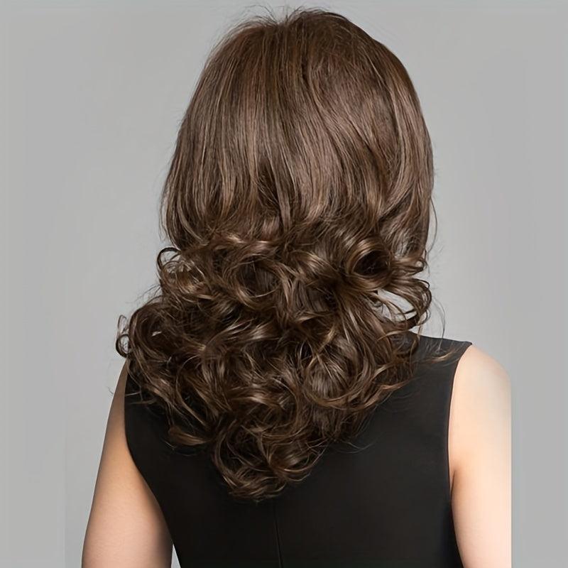 Medium Long Curly Bob Cut Wig With Bangs Synthetic Wig Beginners Friendly