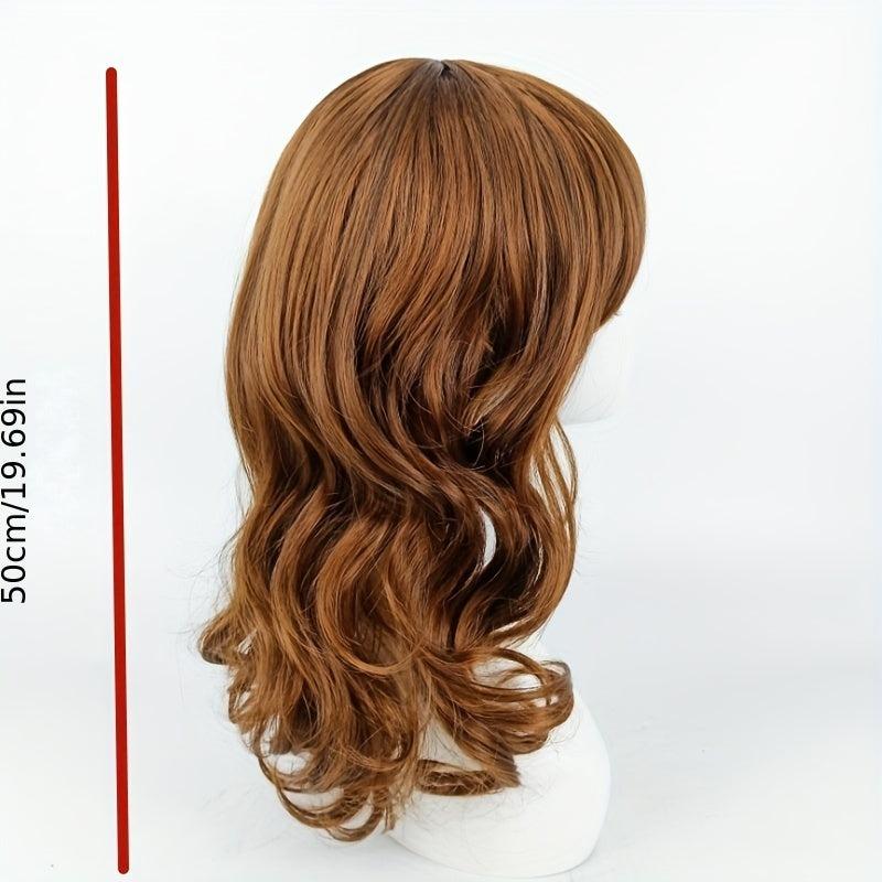 Medium Long Curly Bob Cut Wig With Bangs Synthetic Wig Beginners Friendly