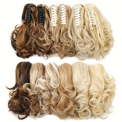 30 48 Cm Short Curly Hair Clip Ponytail Synthetic Hair Extension Updo Wig