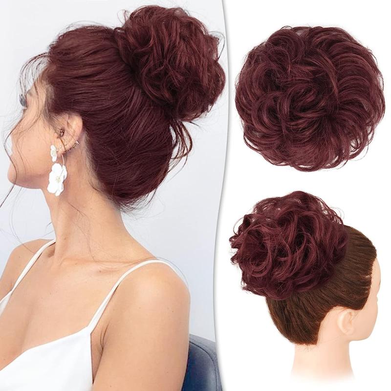 Messy Bun Hair Piece 100 Human Hair Synthetic Fiber Updo Hair Pieces