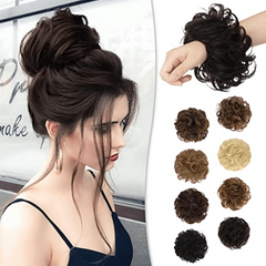 Messy Bun Hair Piece 100 Human Hair Synthetic Fiber Updo Hair Pieces