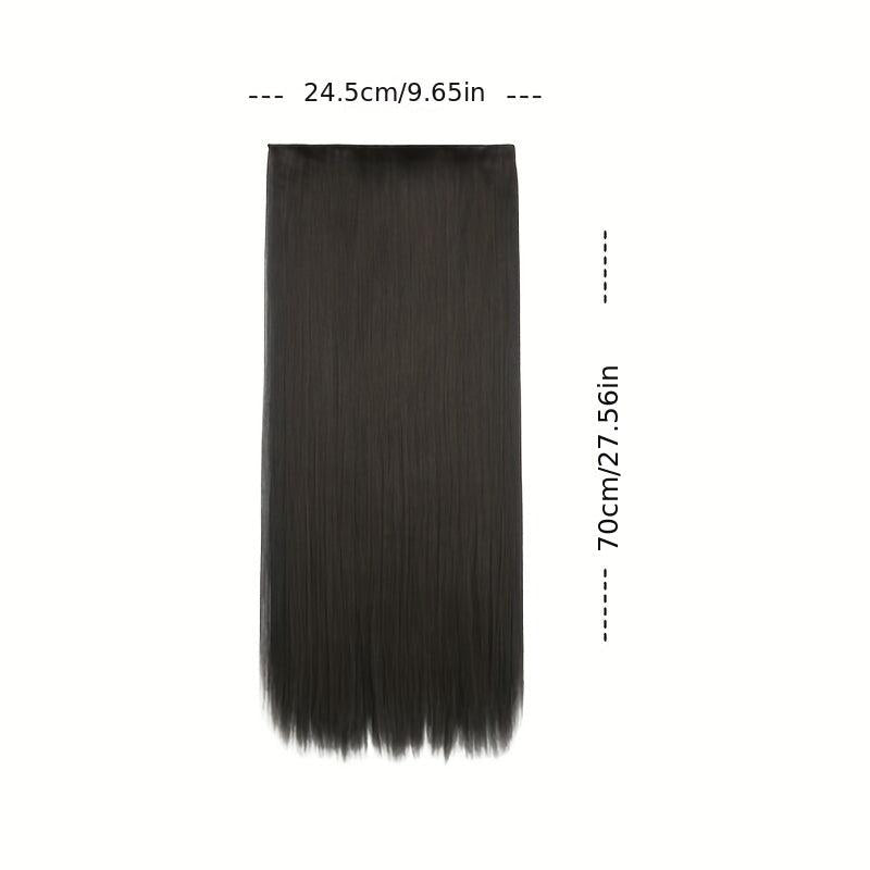 66 cm Long Straight Hair Extensions 5 Clips Synthetic Fiber Hair Pieces