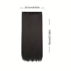 66 cm Long Straight Hair Extensions 5 Clips Synthetic Fiber Hair Pieces