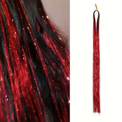 Y2K Hair Metal Glitter Wig Set 76 Cm Fairy Hair Extensions for Women