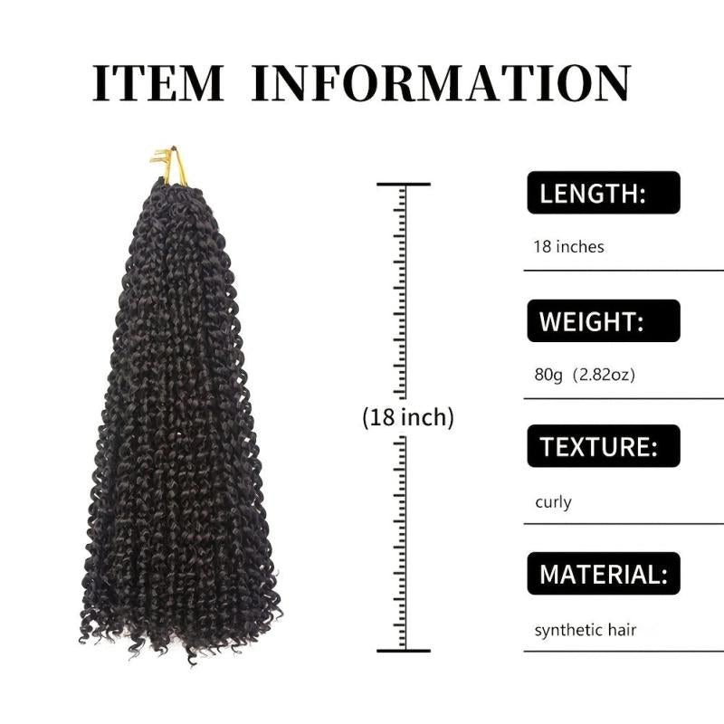 18 Inch Water Wave Synthetic Braids for Passion Twist Crochet Braiding Hair 1B