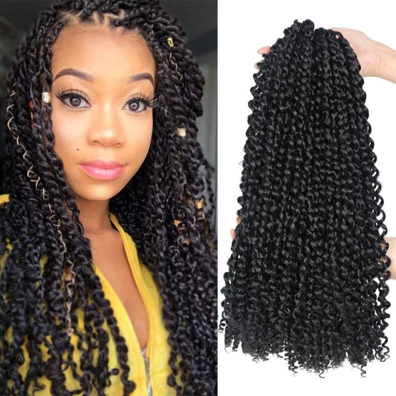 18 Inch Water Wave Synthetic Braids for Passion Twist Crochet Braiding Hair 1B