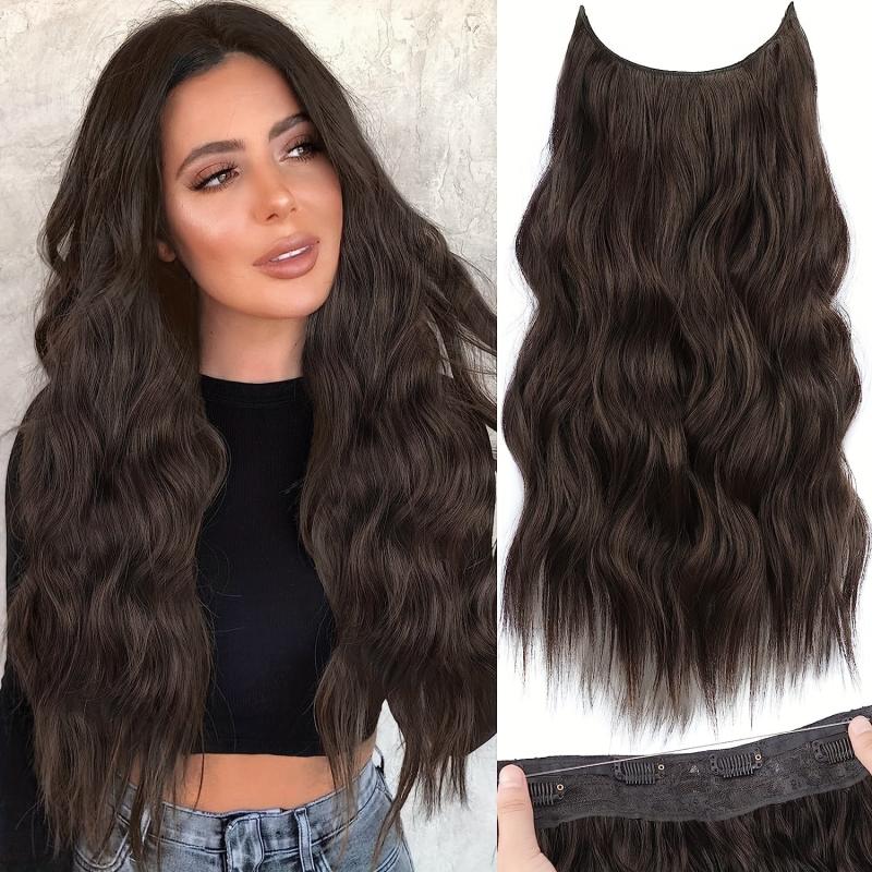 Long Curly Hair Pieces Synthetic Clip In Hair Extensions