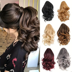35 56 Cm Natural Curly Wavy Ponytail Extensions Fluffy Claw Clip In Ponytail