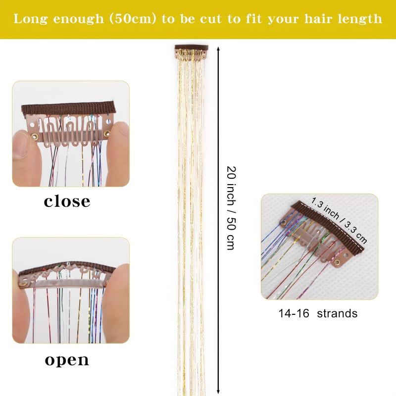 12pcs Heat Resistant Hair Tinsel Kit - Galaxy Fairy Hair Extension