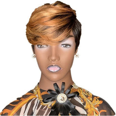 Short Kinky Curly Wig Blonde Synthetic Afro Curly Wig