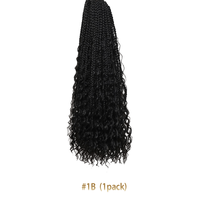 50 8 Cm Boho Box Braids Crochet Hair Pre-looped Synthetic Braiding Hair 1B