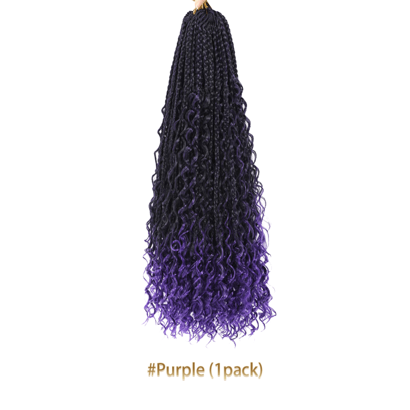 50 8 Cm Boho Box Braids Crochet Hair Pre-looped Synthetic Braiding Hair 1B