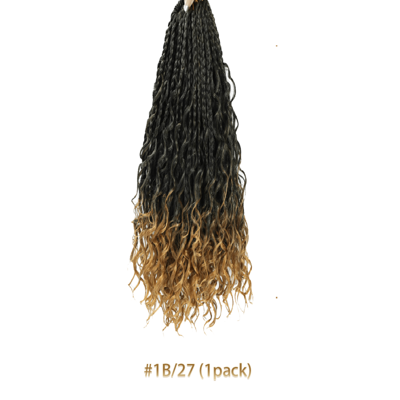 50 8 Cm Boho Box Braids Crochet Hair Pre-looped Synthetic Braiding Hair 1B